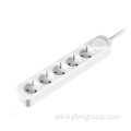 Schuko 5-Germany Power Strip con interruptor de botón